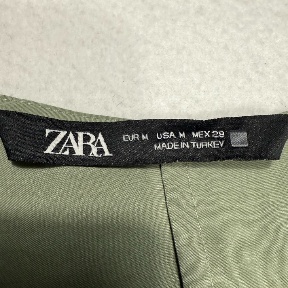 2/$30 Zara Olive Green Wrap Dolman Sleeve Mini Dress Size M #1688 - Picture 8 of 10